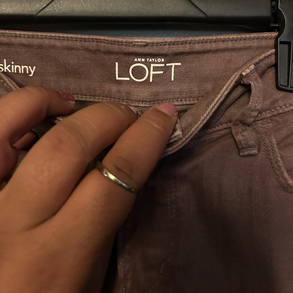 Loft Women's Curvy Skinny Jeans in Light Brown - Picture 4 of 10